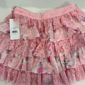 loveshackfancy pink ruffle skirt